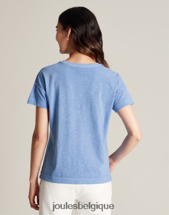 bleu t-shirt à manches courtes Macey femmes vêtements Joules ND0H6T81