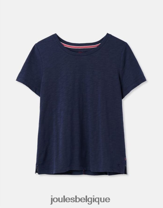 marine française t-shirt ras du cou classique uni carley femmes vêtements Joules ND0H6T76