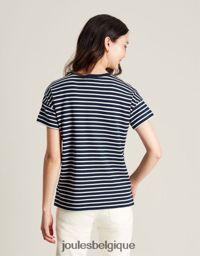 rayure marine macey - t-shirt rayé à manches courtes femmes vêtements Joules ND0H6T54