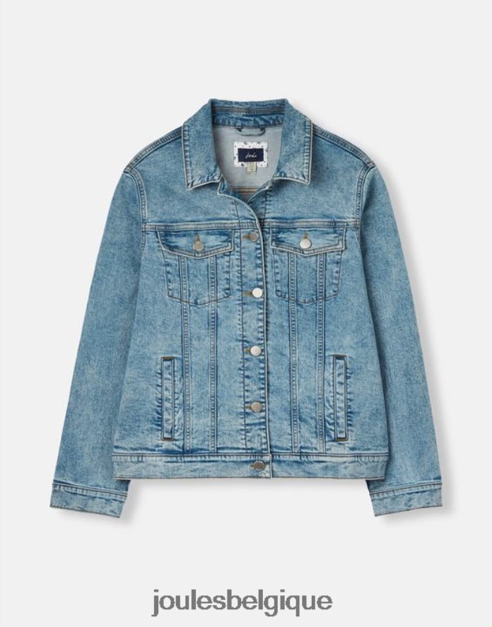bleu clair veste en jean décontractée arkley femmes vêtements Joules ND0H6T24