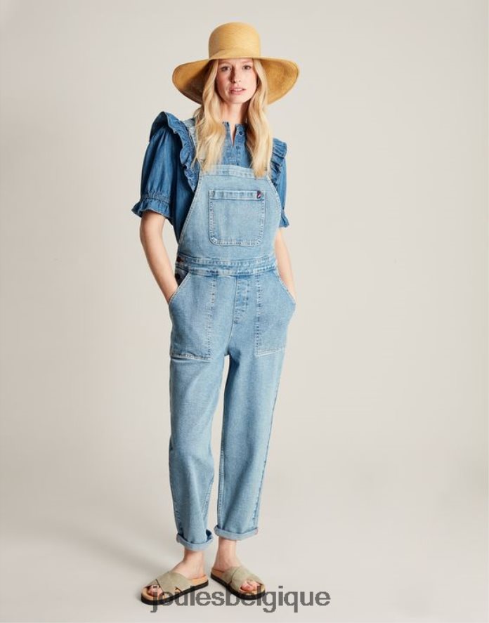 indigo clair salopette droite rampante femmes vêtements Joules ND0H6T61