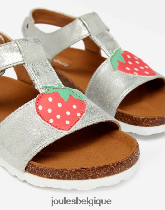 argent sandales à barre en T Scarlett filles chaussure Joules ND0H6T333