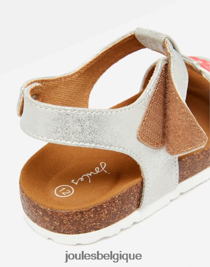 argent sandales à barre en T Scarlett filles chaussure Joules ND0H6T333