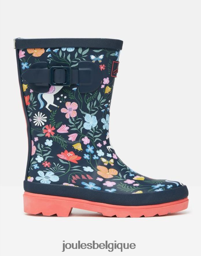 marine équestre bottes de pluie imprimées filles chaussure Joules ND0H6T330