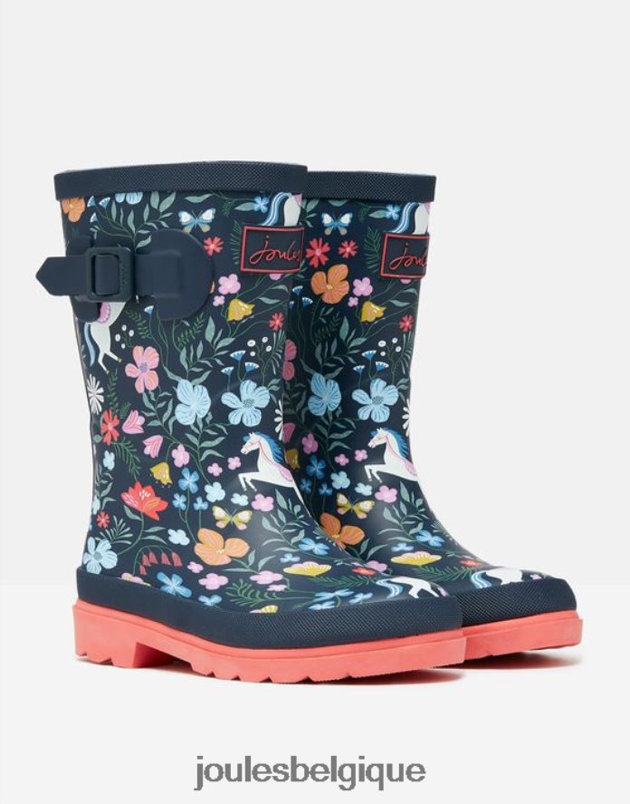 marine équestre bottes de pluie imprimées filles chaussure Joules ND0H6T330
