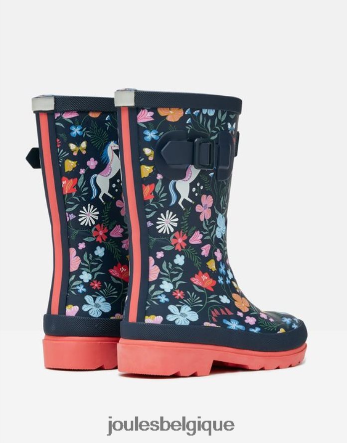 marine équestre bottes de pluie imprimées filles chaussure Joules ND0H6T330