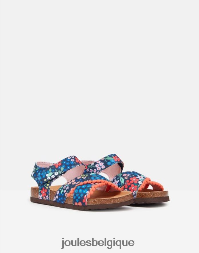 petite pierre précieuse bleue tessie - sandales à brides multiples et velcro filles chaussure Joules ND0H6T332