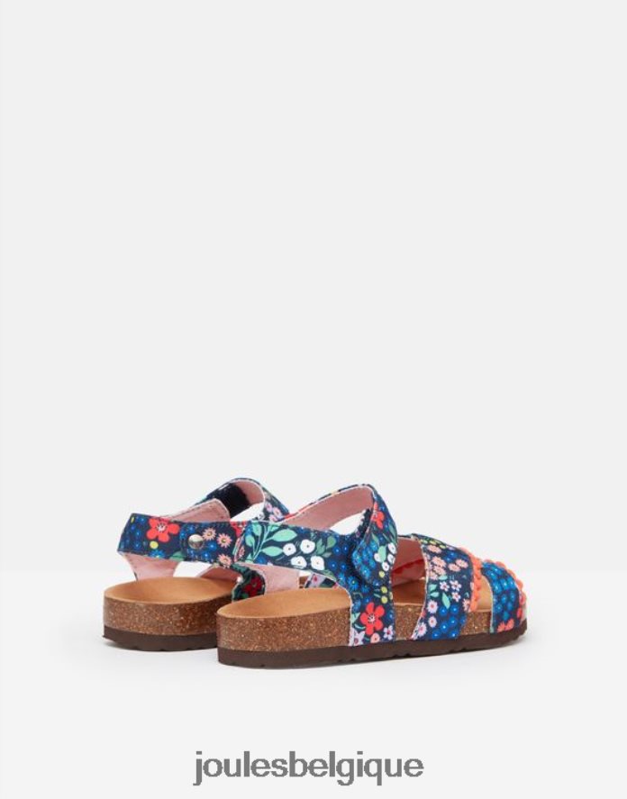 petite pierre précieuse bleue tessie - sandales à brides multiples et velcro filles chaussure Joules ND0H6T332