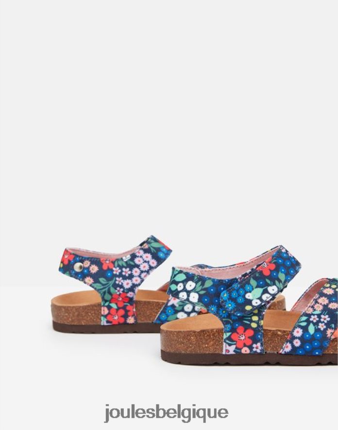 petite pierre précieuse bleue tessie - sandales à brides multiples et velcro filles chaussure Joules ND0H6T332