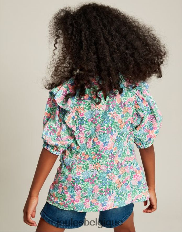 multi-dits Lauren - haut tissé à volants 5-12 ans filles vêtements Joules ND0H6T257
