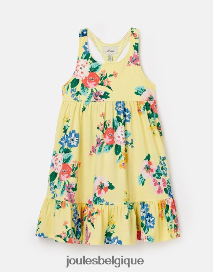 jaune pastel robe en jersey à volants juno 2-12 ans filles vêtements Joules ND0H6T285