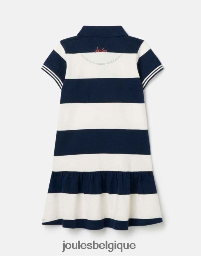 rayure crème marine robe polo manches courtes orla 2-12 ans filles vêtements Joules ND0H6T310
