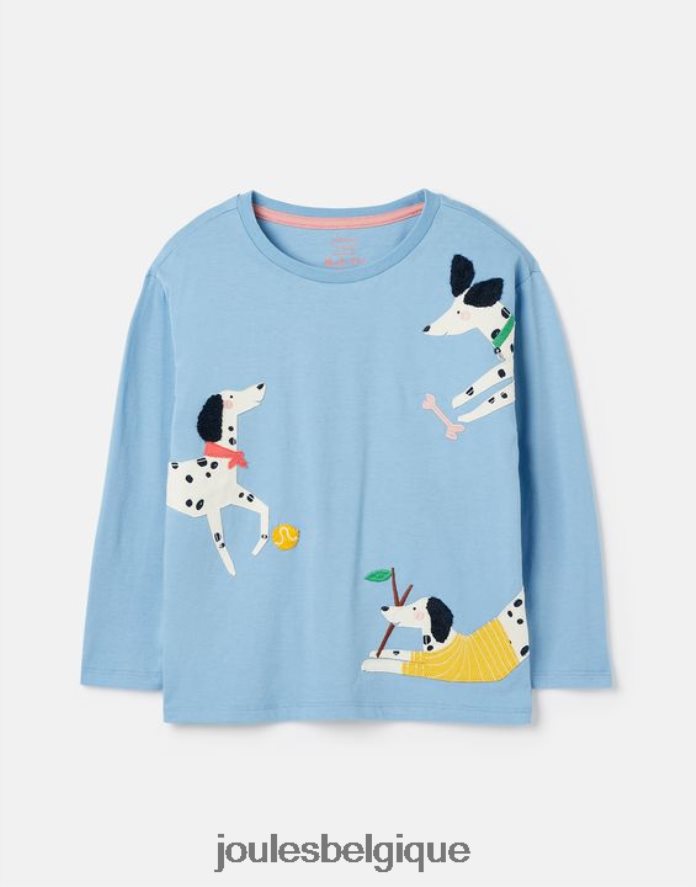 bel air bleu ava t-shirt manches longues 2-12 ans filles vêtements Joules ND0H6T272