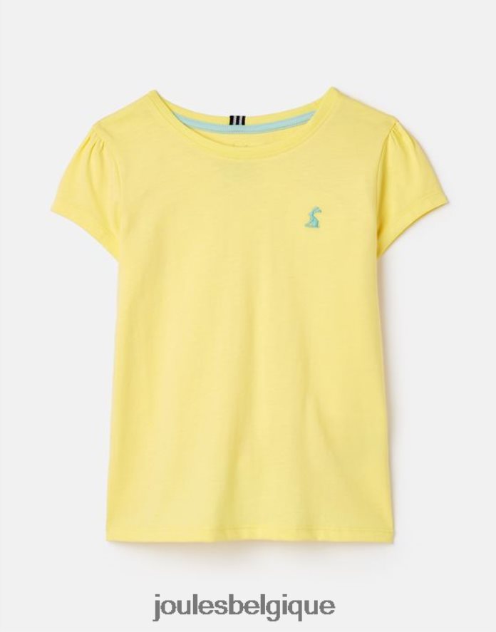jaune pâle t-shirt manches courtes cassie 2-12 ans filles vêtements Joules ND0H6T275