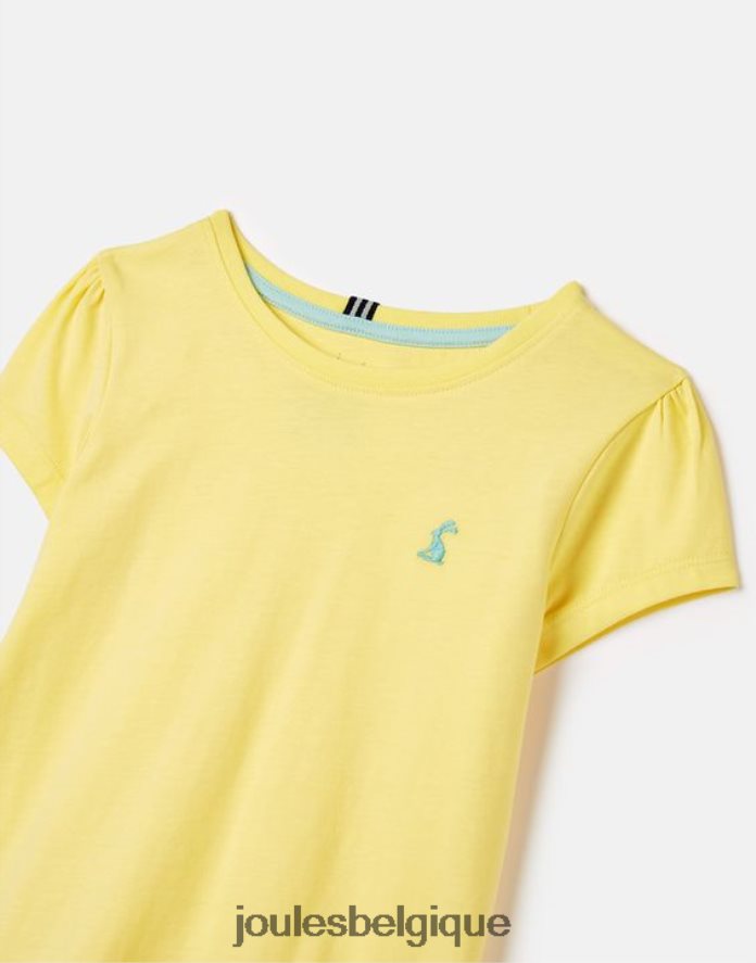 jaune pâle t-shirt manches courtes cassie 2-12 ans filles vêtements Joules ND0H6T275