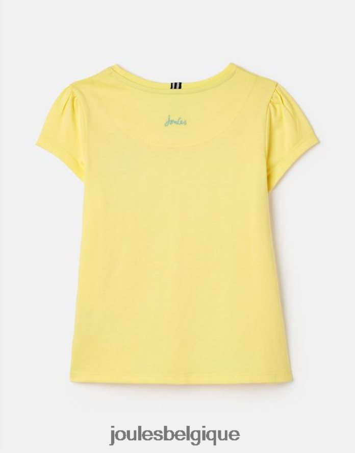 jaune pâle t-shirt manches courtes cassie 2-12 ans filles vêtements Joules ND0H6T275