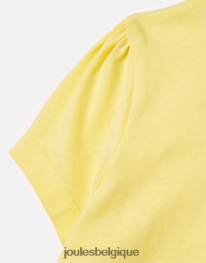 jaune pâle t-shirt manches courtes cassie 2-12 ans filles vêtements Joules ND0H6T275