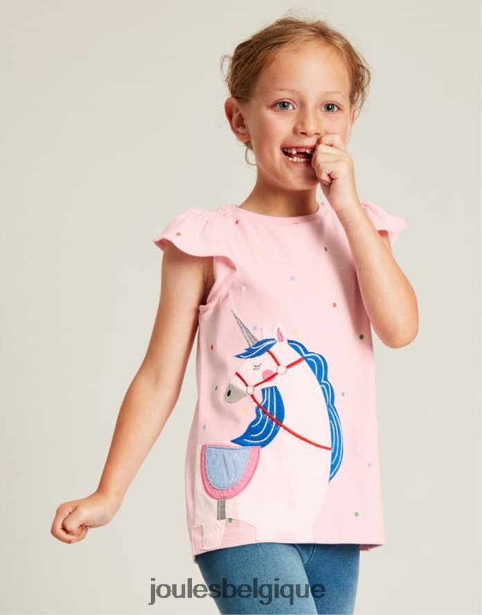 licorne rose flutter astra t-shirt manches courtes 2-8 ans filles vêtements Joules ND0H6T290