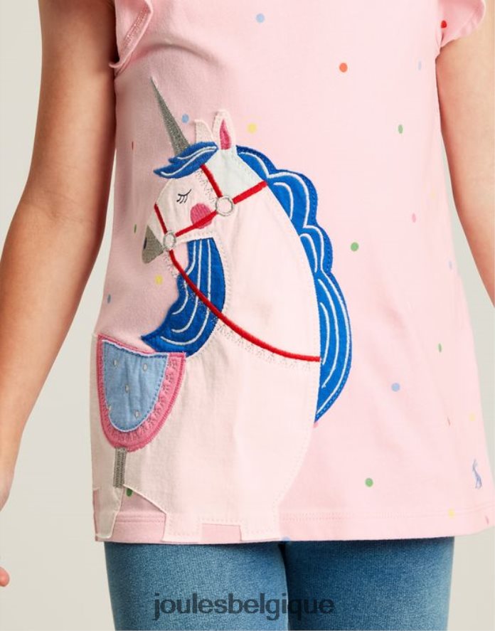 licorne rose flutter astra t-shirt manches courtes 2-8 ans filles vêtements Joules ND0H6T290