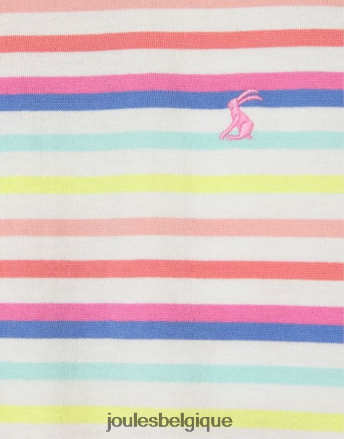 multi-rayures frillside t-shirt manches courtes à volants 2-12 ans filles vêtements Joules ND0H6T258