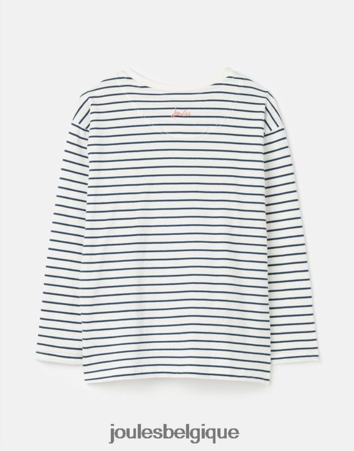 rayure marine crème ava t-shirt manches longues 2-12 ans filles vêtements Joules ND0H6T281