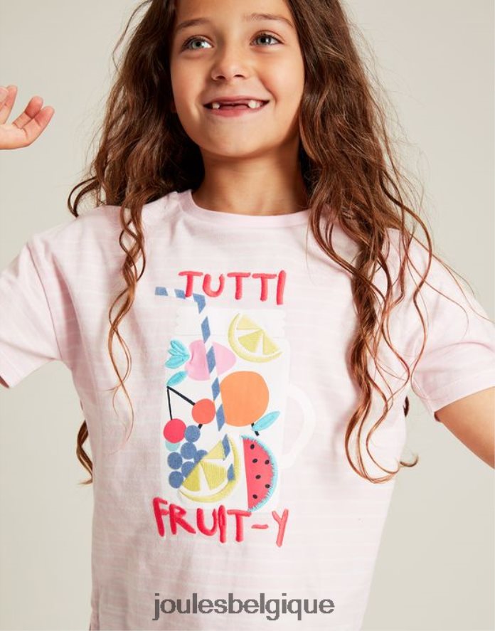 rose fruité t-shirt appliqué bethany 2-12 ans filles vêtements Joules ND0H6T295