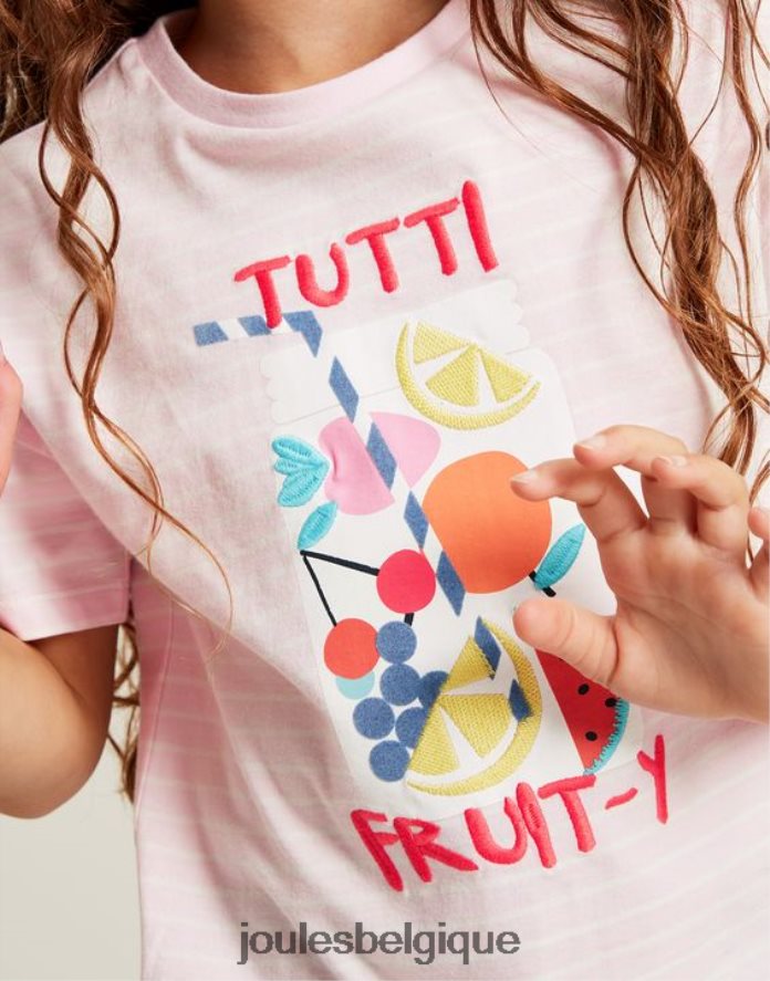 rose fruité t-shirt appliqué bethany 2-12 ans filles vêtements Joules ND0H6T295