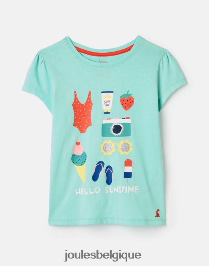vacances bleues t-shirt sérigraphie lutin 2-12 ans filles vêtements Joules ND0H6T261