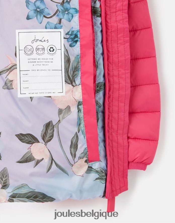 rose pétant kinnaird veste matelassée compressible recyclée imperméable 1-12 ans filles vêtements Joules ND0H6T279