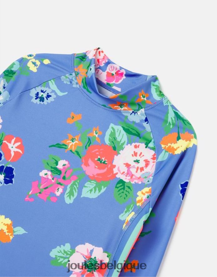 bleu fleuri ensemble gilet anti-éruption cutanée et malle en bord de plage filles vêtements Joules ND0H6T291