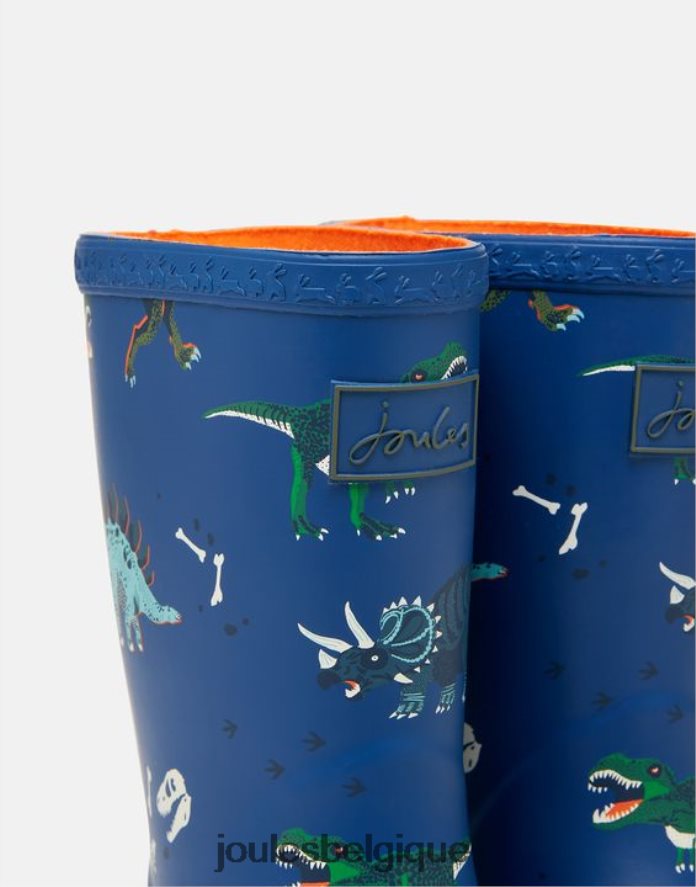 dinosaures bleus bottes de pluie souples à enrouler et imprimées garçons chaussure Joules ND0H6T386