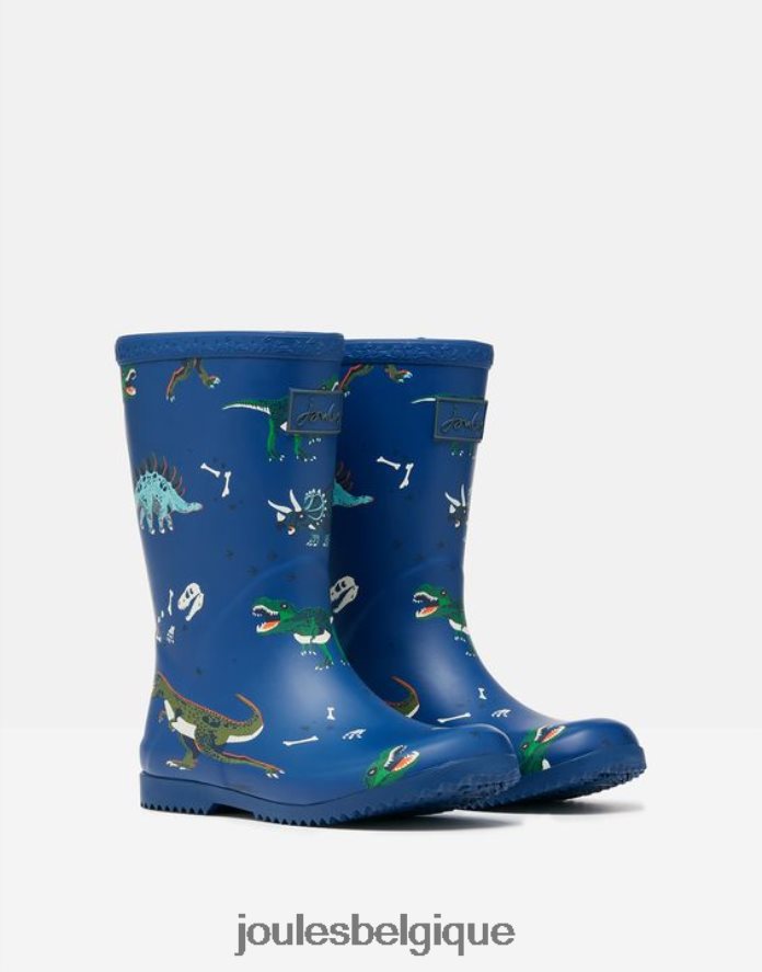 dinosaures bleus bottes de pluie souples à enrouler et imprimées garçons chaussure Joules ND0H6T386
