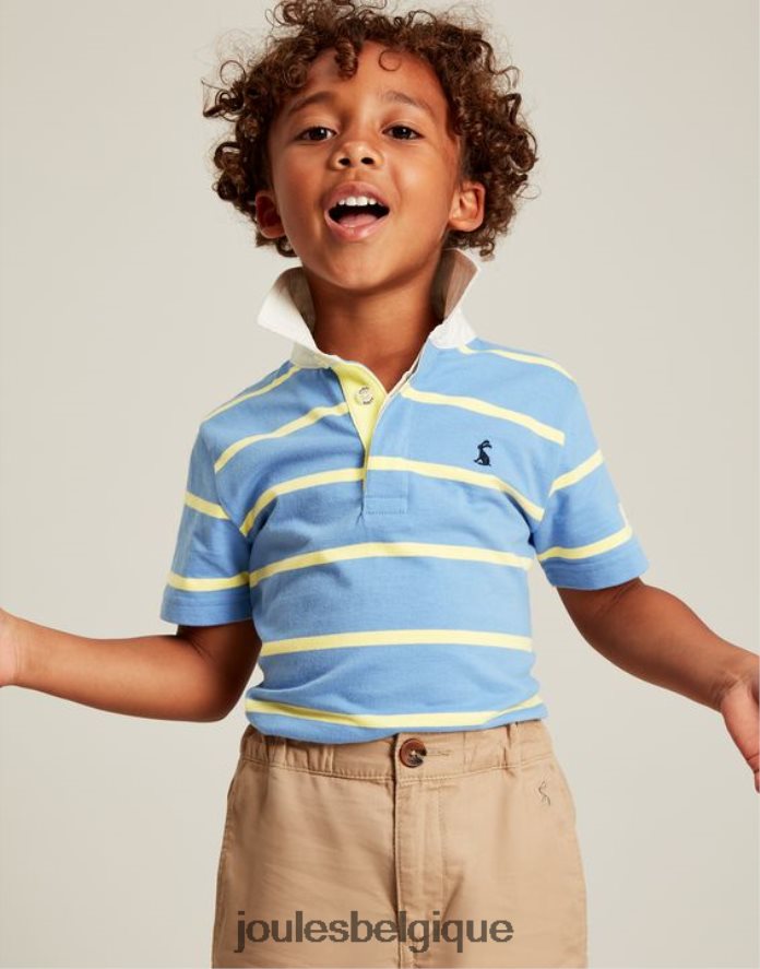 bande jaune bleue polo en jersey à rayures ozzy 2-12 ans garçons vêtements Joules ND0H6T350