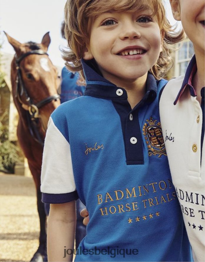 bleu polo de badminton unisexe enfants 2-12 ans garçons vêtements Joules ND0H6T345