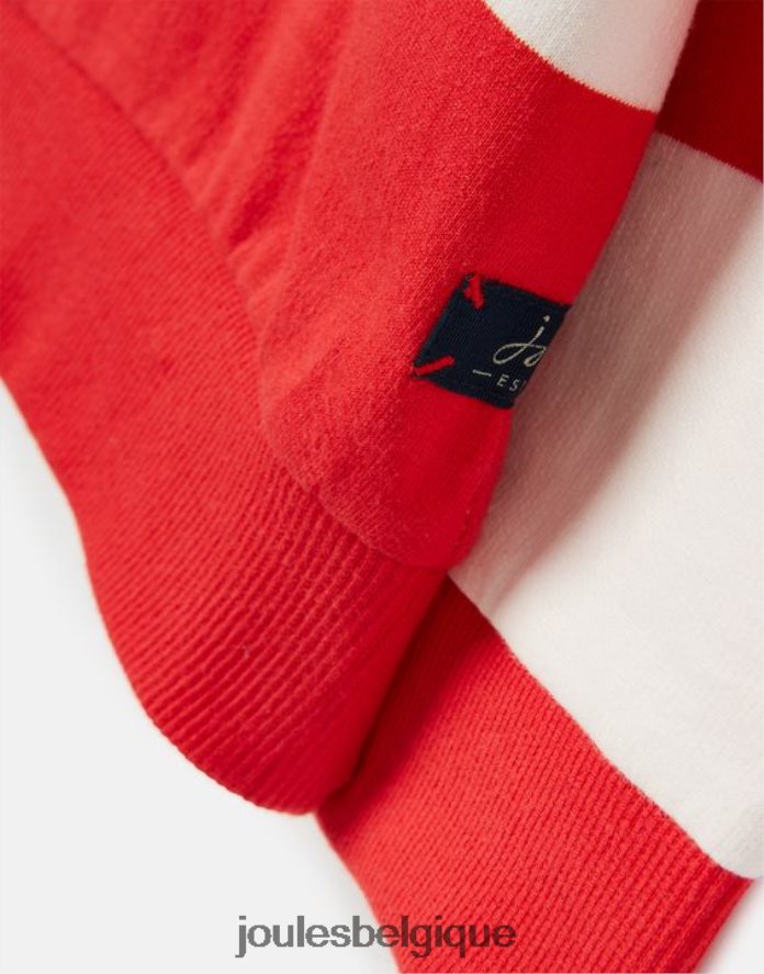 bande rouge melon sweat 1/2 zip rayé finn 2-12 ans garçons vêtements Joules ND0H6T361
