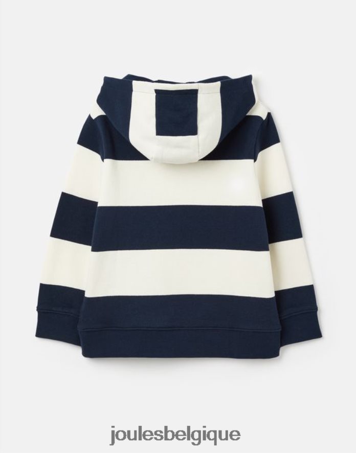 rayure crème marine sweat à capuche rayures burlton 2-12 ans garçons vêtements Joules ND0H6T342