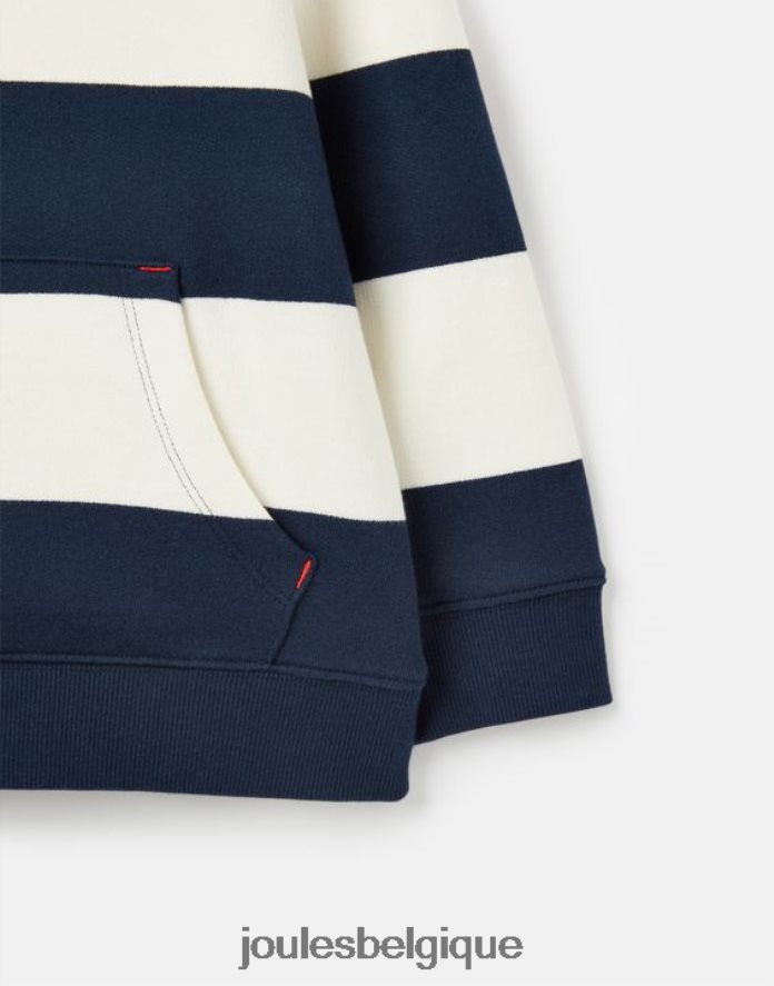rayure crème marine sweat à capuche rayures burlton 2-12 ans garçons vêtements Joules ND0H6T342