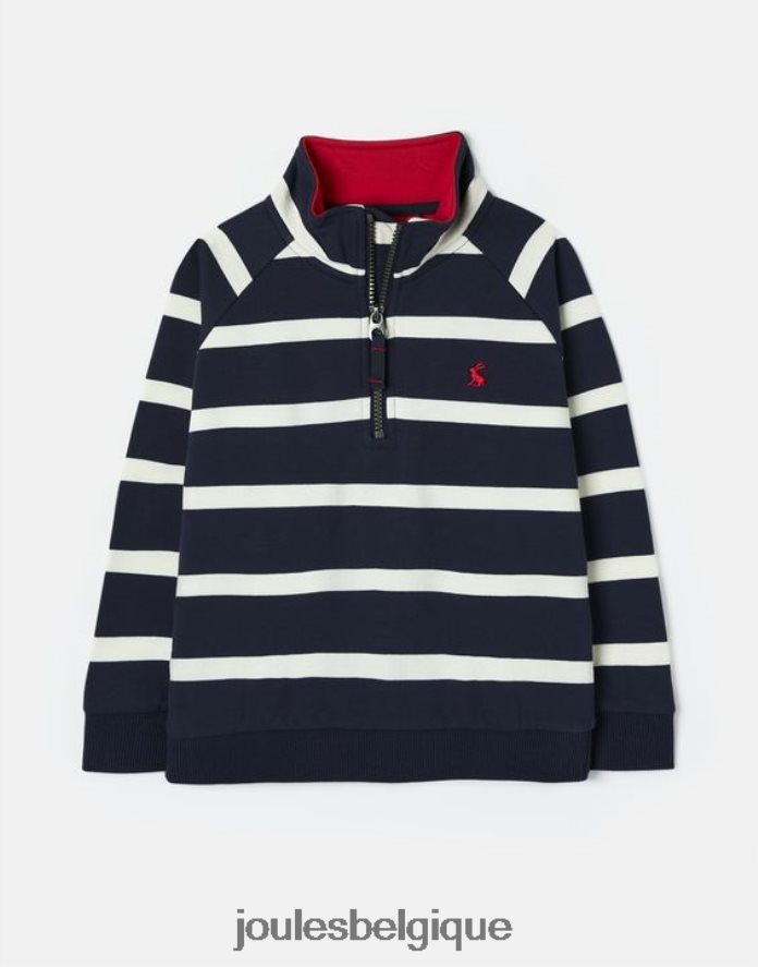 rayure marine sweat finn 1/2 zip 2-12 ans garçons vêtements Joules ND0H6T349