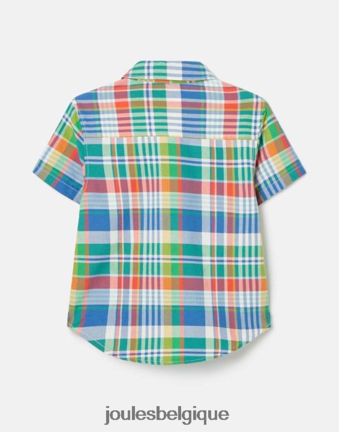 chèque bleu chemise oxford à carreaux manches courtes sark 2-12 ans garçons vêtements Joules ND0H6T354