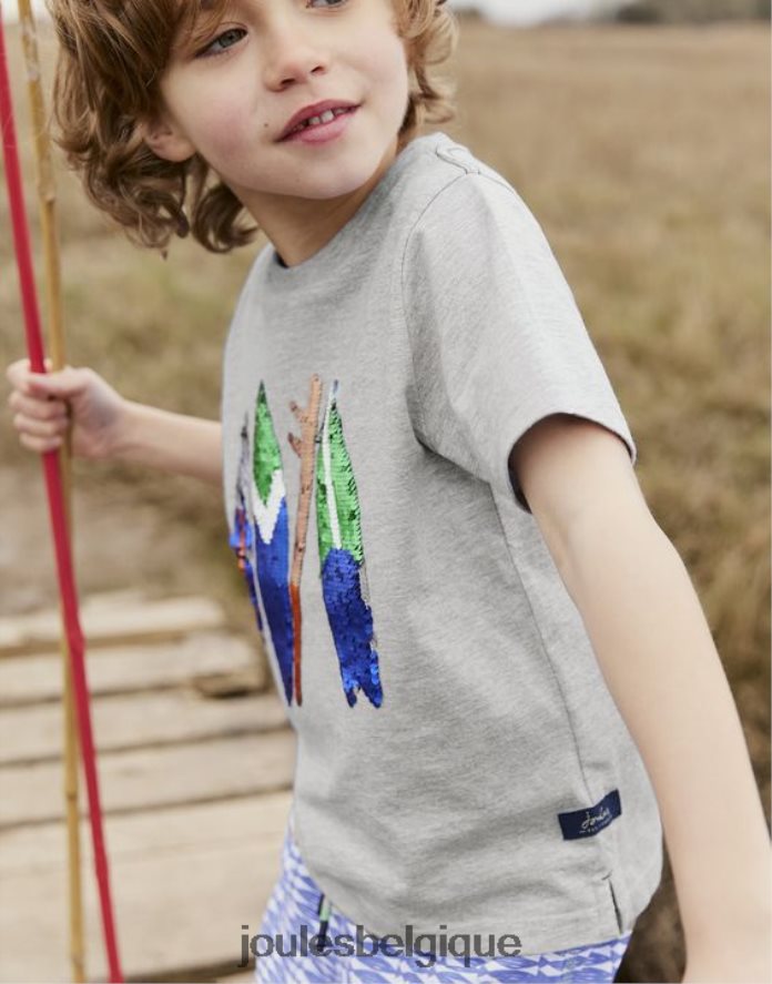 planches de surf grises t-shirt archie manche courte 5-12 ans garçons vêtements Joules ND0H6T368
