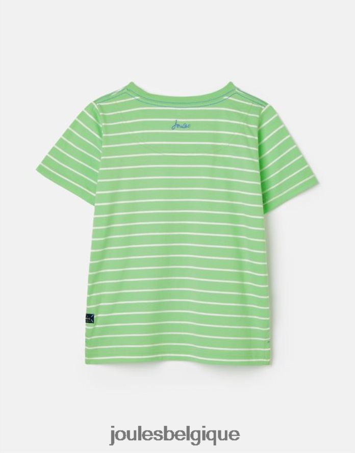 poulpe vert Archie t-shirt appliqué manches courtes 2-8 ans garçons vêtements Joules ND0H6T367