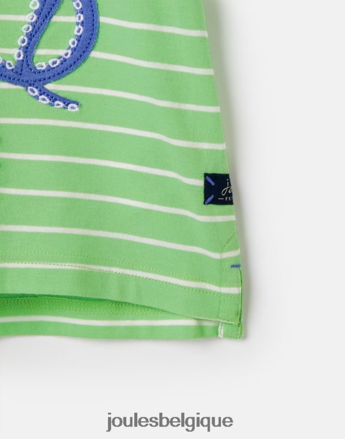 poulpe vert Archie t-shirt appliqué manches courtes 2-8 ans garçons vêtements Joules ND0H6T367