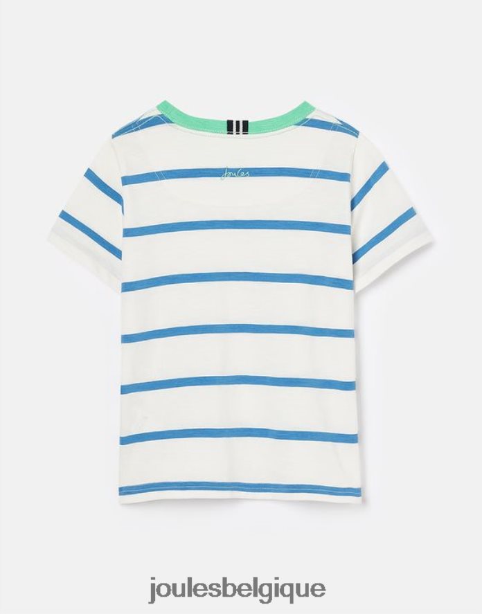 rayure bleu clair t-shirt à rayures blanchies 2-12 ans garçons vêtements Joules ND0H6T358