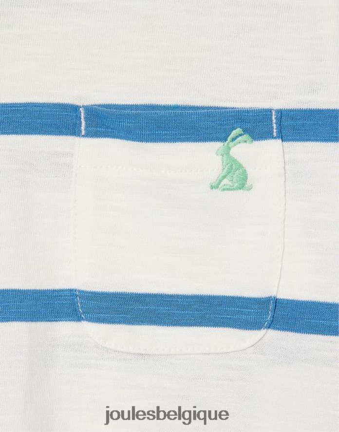 rayure bleu clair t-shirt à rayures blanchies 2-12 ans garçons vêtements Joules ND0H6T358