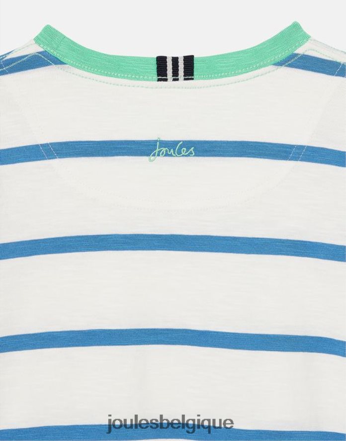 rayure bleu clair t-shirt à rayures blanchies 2-12 ans garçons vêtements Joules ND0H6T358