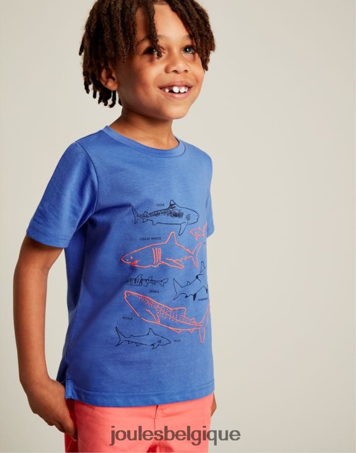 requins bleus ben t-shirt manche courte 2-12 ans garçons vêtements Joules ND0H6T353