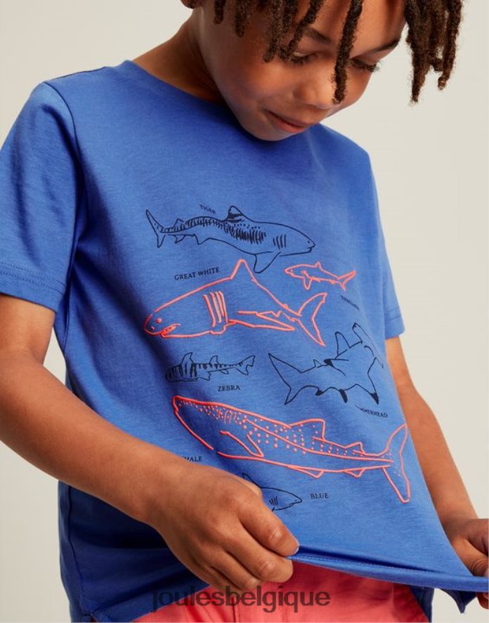 requins bleus ben t-shirt manche courte 2-12 ans garçons vêtements Joules ND0H6T353