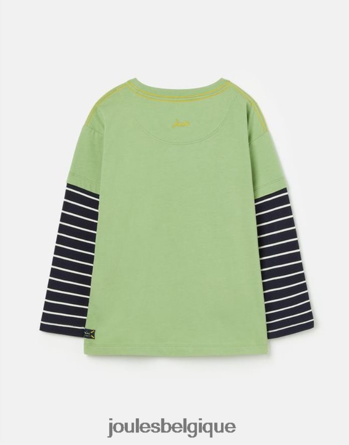 vert clair chomp haut à manches longues avec illustrations 2-8 ans garçons vêtements Joules ND0H6T341