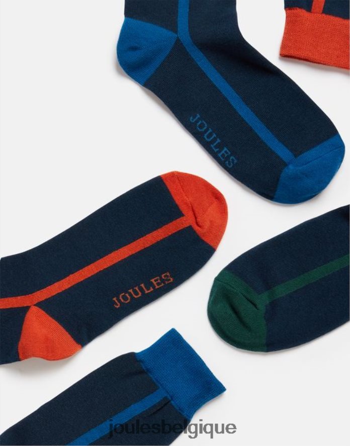 bloc de couleur marine lot de 3 chaussettes en coton frappantes Hommes accessoires Joules ND0H6T254