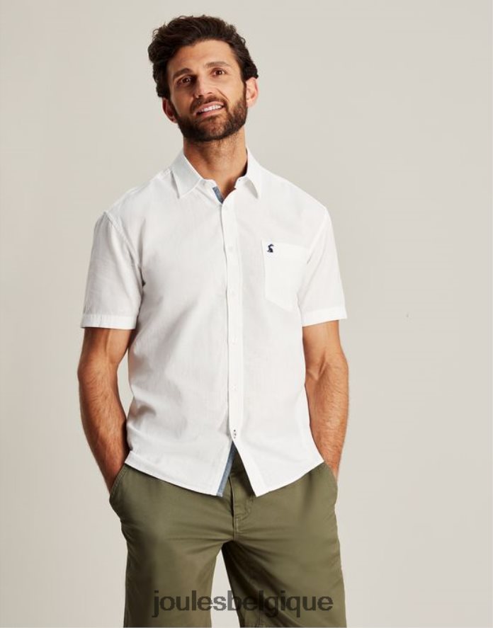 blanc chemise en lin briseur Hommes vêtements Joules ND0H6T219